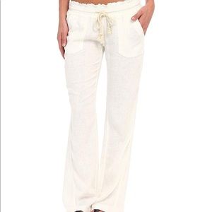 Roxy White Linen Beach Pants